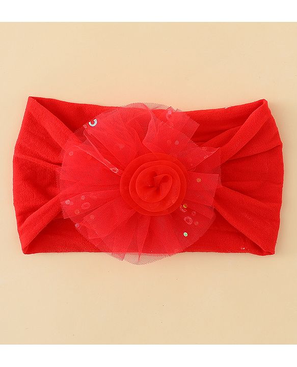 Babyhug Headband With Floral Applique - Red