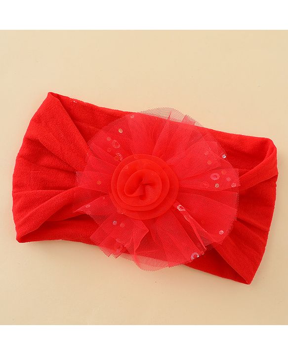 Babyhug Headband With Floral Applique - Red