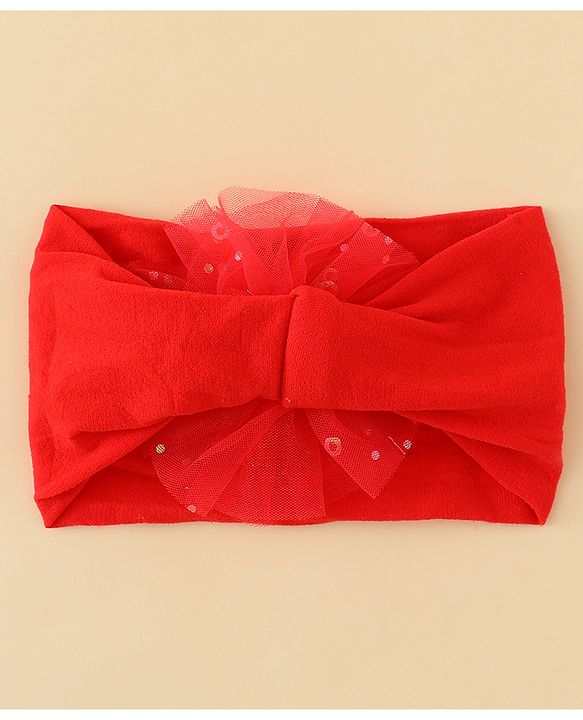 Babyhug Headband With Floral Applique - Red