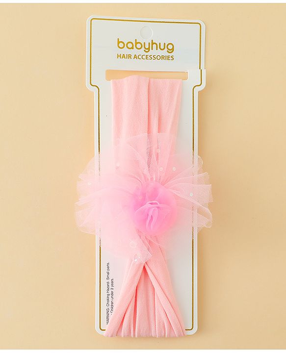Babyhug Headband With Floral Applique - Red