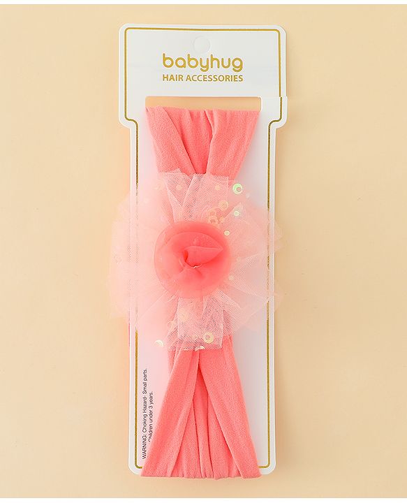Babyhug Headband With Floral Applique - Red