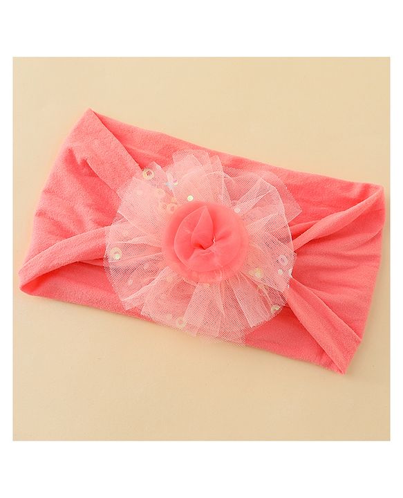 Babyhug Headband With Floral Applique - Red