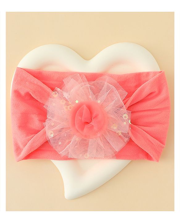 Babyhug Headband With Floral Applique - Red