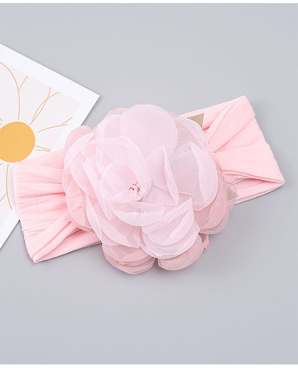 Babyhug Free Size Headband with Floral Applique - Pink