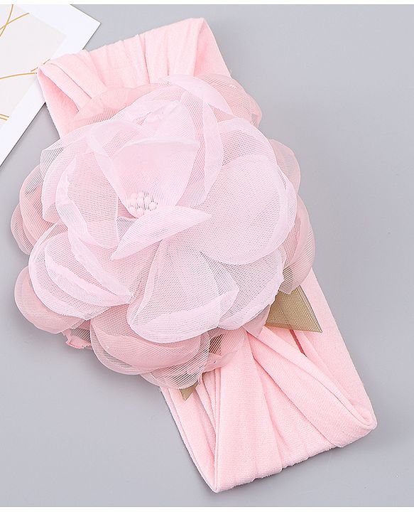 Babyhug Free Size Headband with Floral Applique - Pink