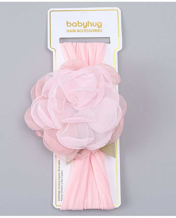 Babyhug Free Size Headband with Floral Applique - Pink