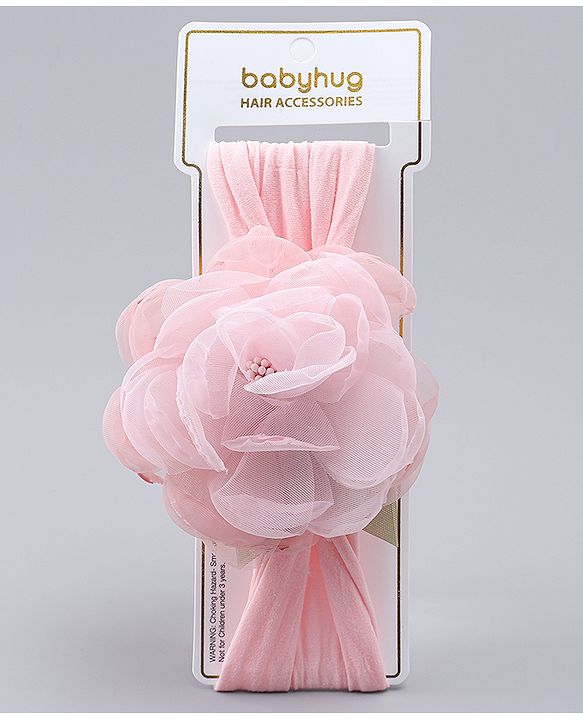 Babyhug Free Size Headband with Floral Applique - Pink