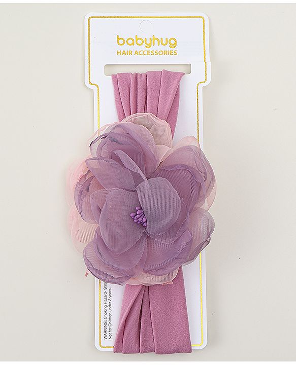 Babyhug Free Size Headband with Floral Applique - Pink