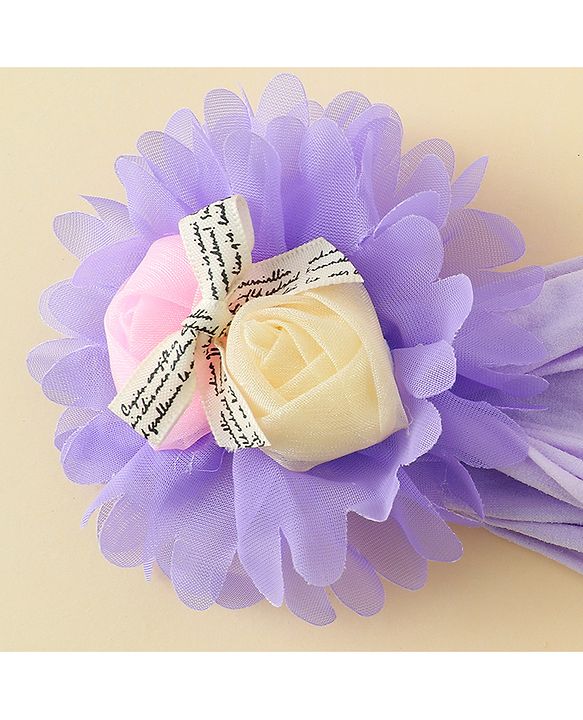 Babyhug Free Size Headband with Floral Applique - Purple