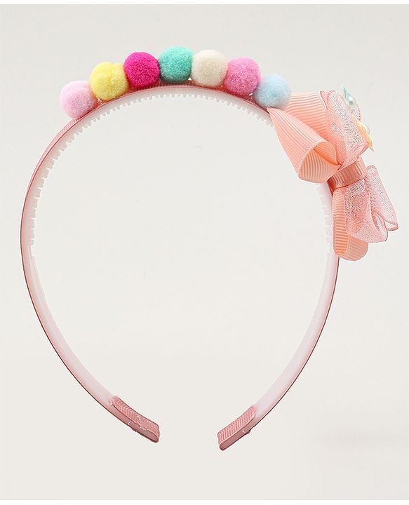 Babyhug Hair Bands With Bow Applique Pack of  2 - PInk & Purple