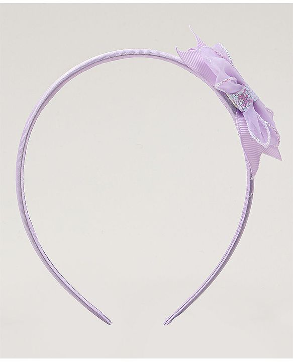 Babyhug Hair Bands With Bow Applique Pack of  2 - PInk & Purple