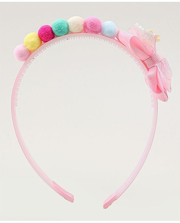 Babyhug Hair Bands With Bow Applique Pack of  2 - PInk & Purple