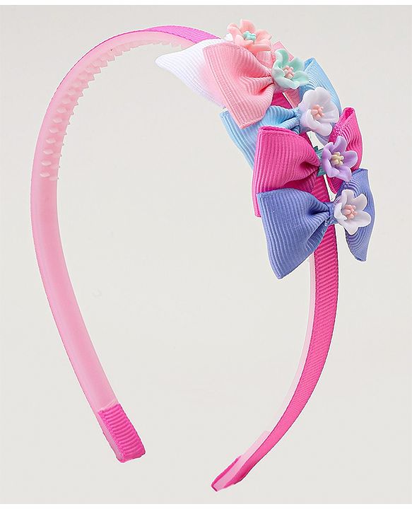 Babyhug Hair Bands With Bow Applique Pack of 2 - Multicolor