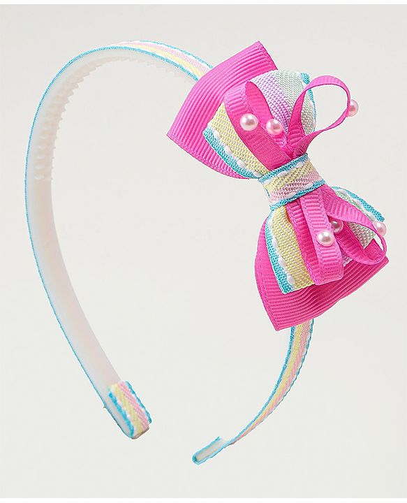 Babyhug Hair Bands With Bow Applique Pack of 2 - Multicolor