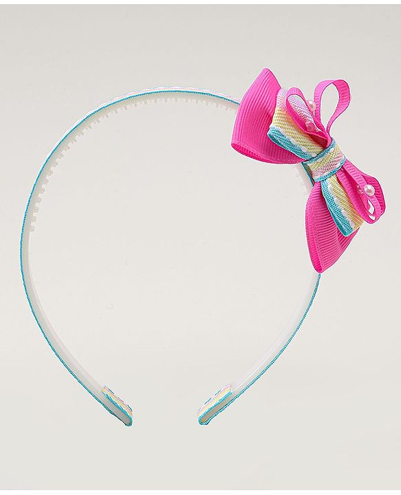 Babyhug Hair Bands With Bow Applique Pack of 2 - Multicolor
