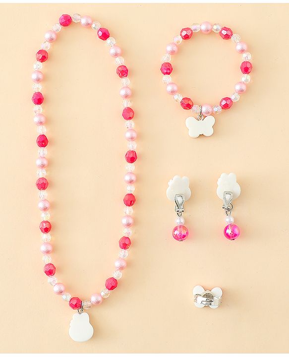 Babyhug Jewellery Set With Bunny & Butterfly Design Pack of 5 - Pink
