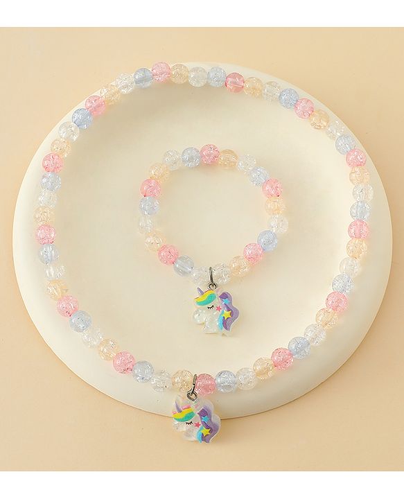 Babyhug Jewellery Set With Butterfly & Unicorn Applique - Multicolor