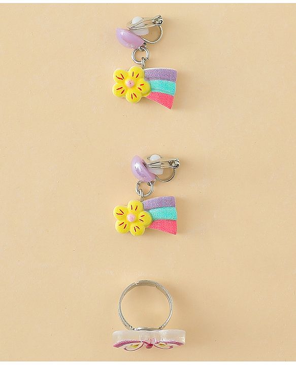 Babyhug Jewellery Set With Butterfly & Unicorn Applique - Multicolor