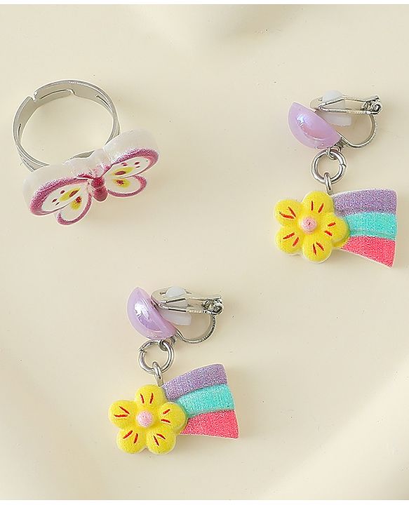 Babyhug Jewellery Set With Butterfly & Unicorn Applique - Multicolor