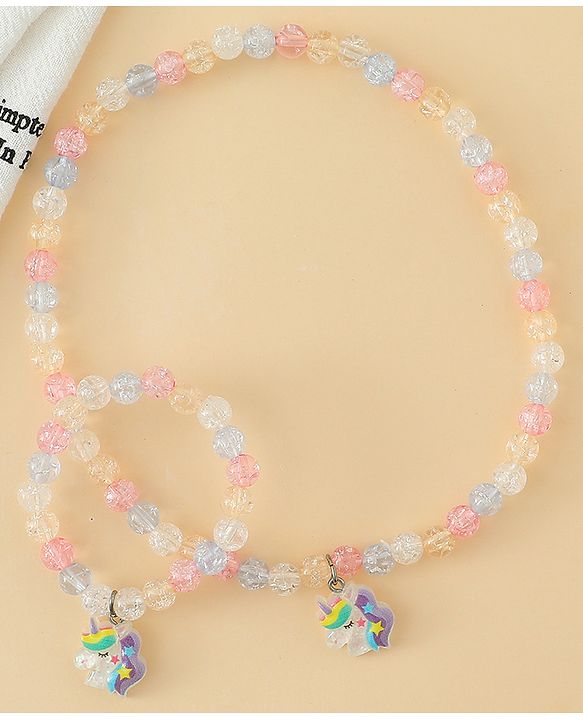 Babyhug Jewellery Set With Butterfly & Unicorn Applique - Multicolor