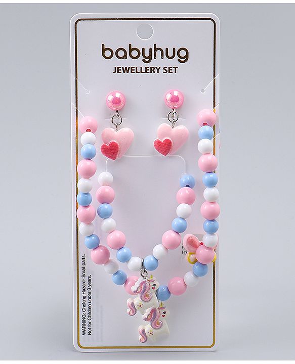 Babyhug Jewellery Set With Unicorn & Butterfly Applique - Multicolor