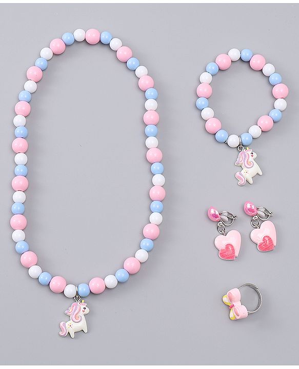 Babyhug Jewellery Set With Unicorn & Butterfly Applique - Multicolor