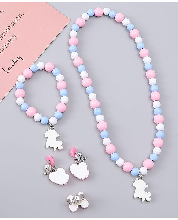 Babyhug Jewellery Set With Unicorn & Butterfly Applique - Multicolor