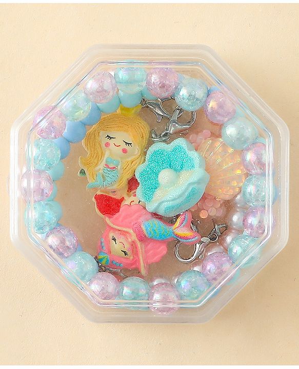 Babyhug Bracelets With Mermaid & Marine Design With 6 Charms Pack of 3 - Multicolor