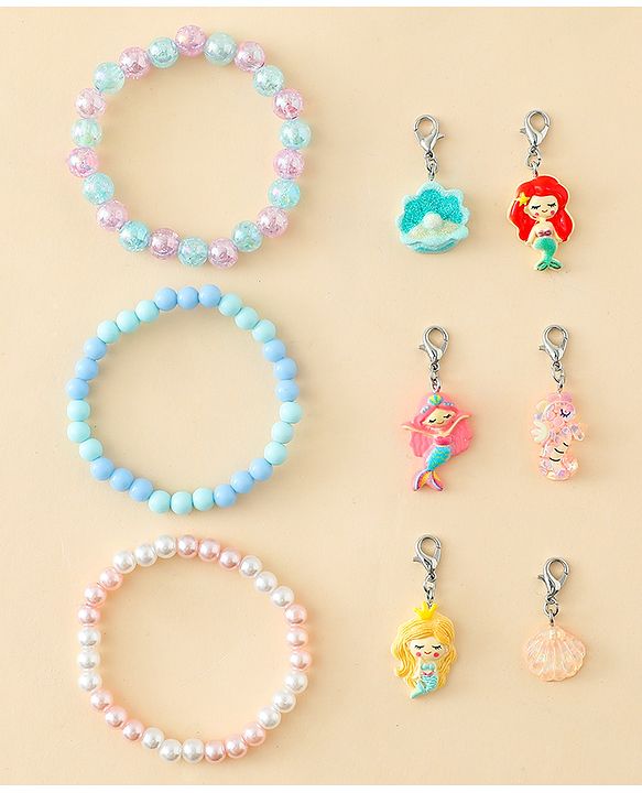 Babyhug Bracelets With Mermaid & Marine Design With 6 Charms Pack of 3 - Multicolor