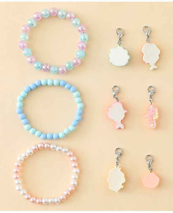Babyhug Bracelets With Mermaid & Marine Design With 6 Charms Pack of 3 - Multicolor
