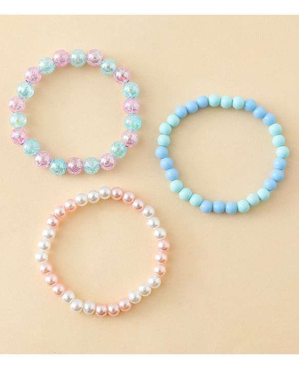 Babyhug Bracelets With Mermaid & Marine Design With 6 Charms Pack of 3 - Multicolor