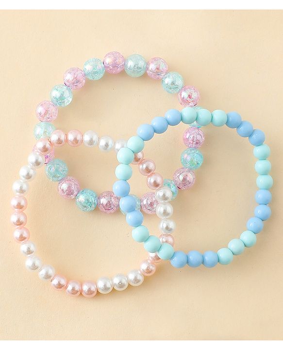 Babyhug Bracelets With Mermaid & Marine Design With 6 Charms Pack of 3 - Multicolor