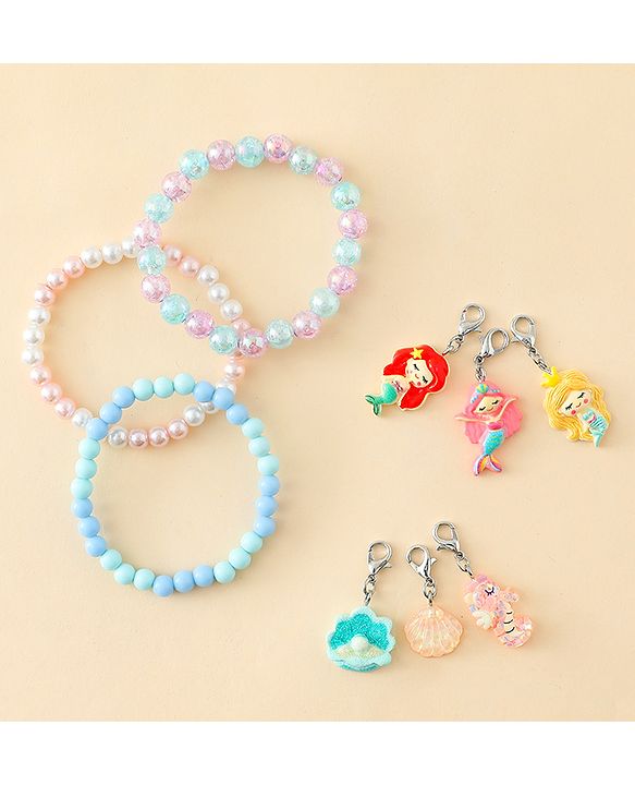 Babyhug Bracelets With Mermaid & Marine Design With 6 Charms Pack of 3 - Multicolor