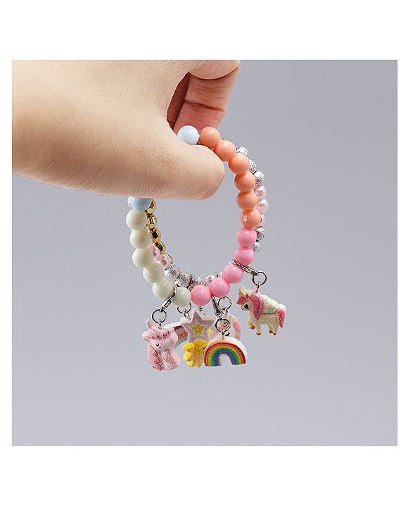 Babyhug Bracelets With Unicorn & Rainbow Design With 6 Charms Pack of 3 - Multicolor