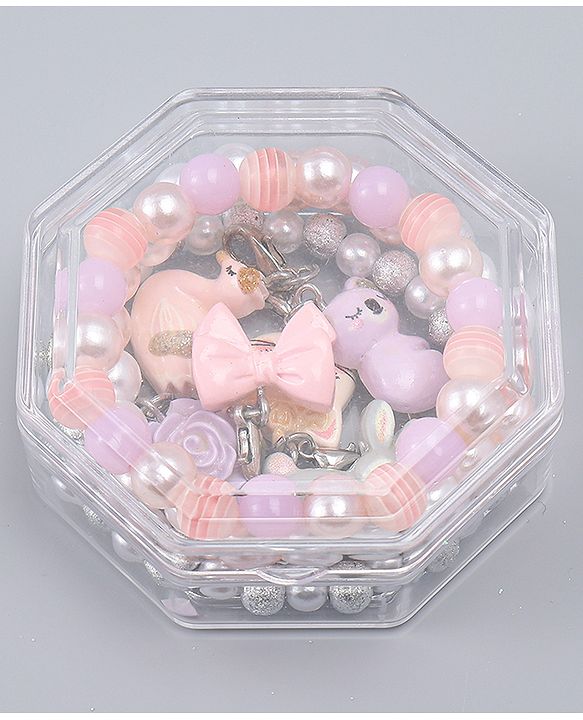 Babyhug Bracelets With Animal & Floral Design With 6 Charms Pack of 3 - Multicolor