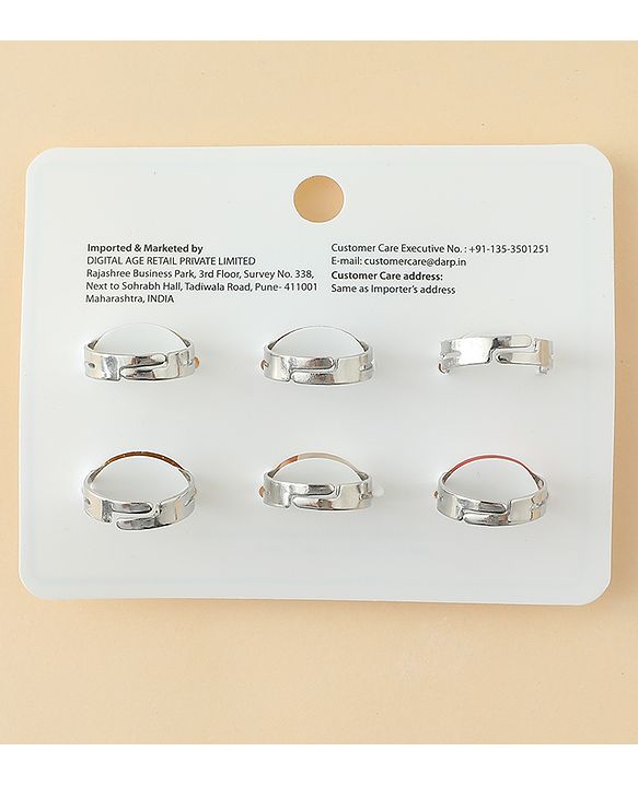 Babyhug Finger Ring Set With Floral Rainbow & Unicorn Applique Pack of  6- Multi Colour