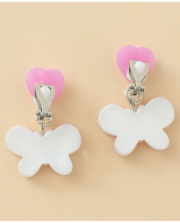 Pine Kids Earrings with Butterfly Design - Purple