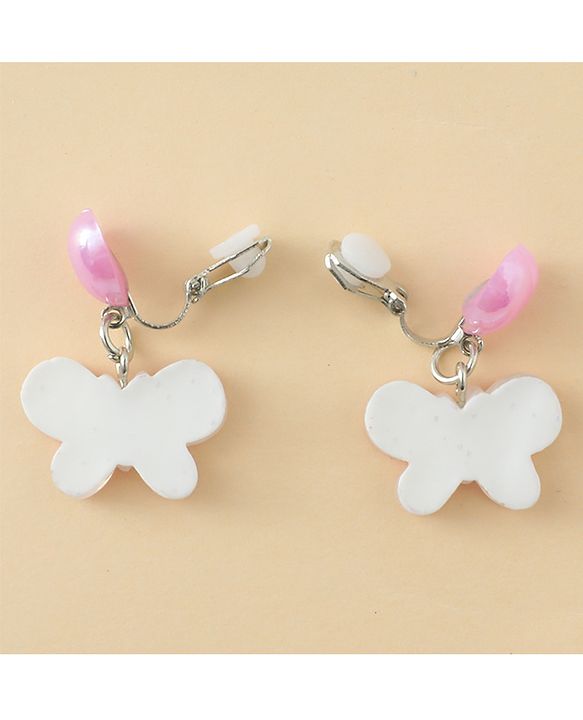 Pine Kids Earrings with Butterfly Design - Purple