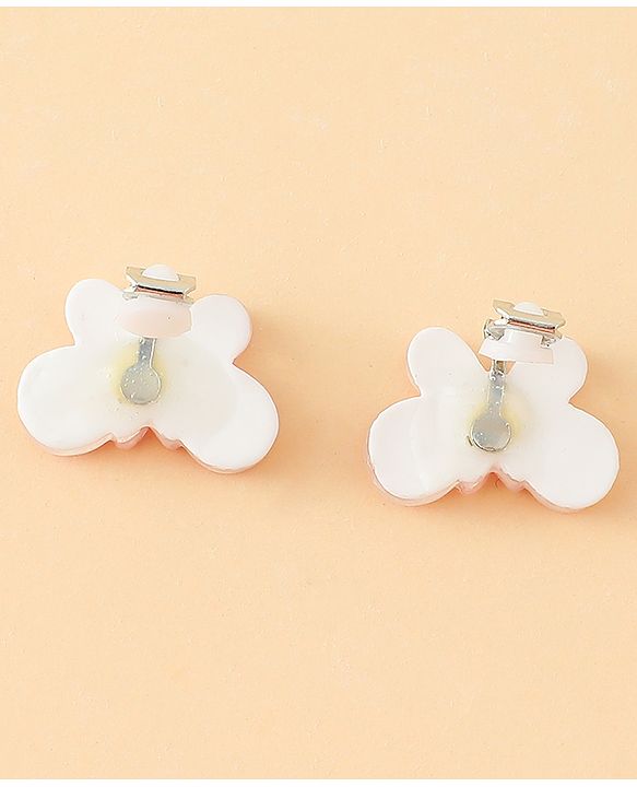 Babyhug Clip On Earrings With Butterfly Applique - Pink