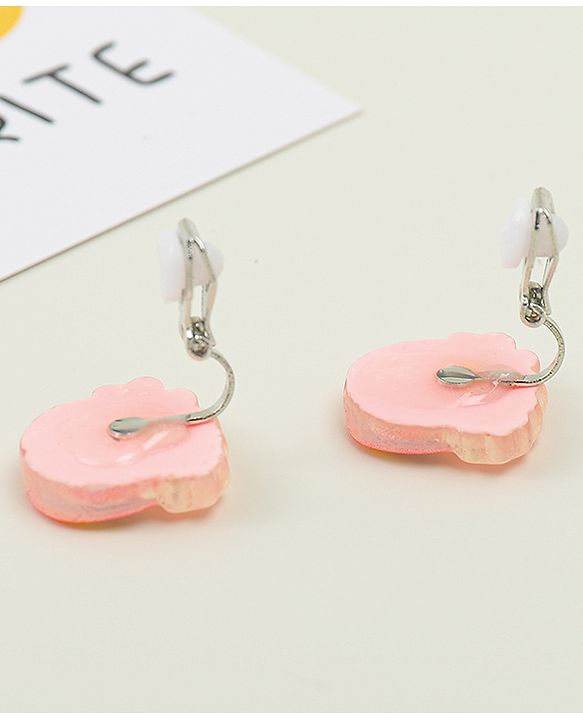 Babyhug Clip On Earrings With Rainbow Applique - Pink