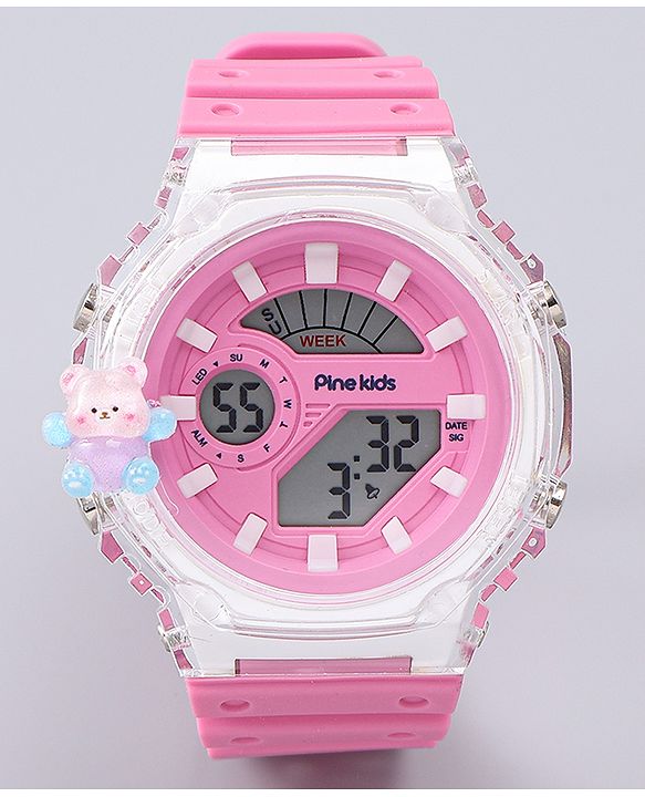 Pine Kids Free Size Digital Watch - Pink