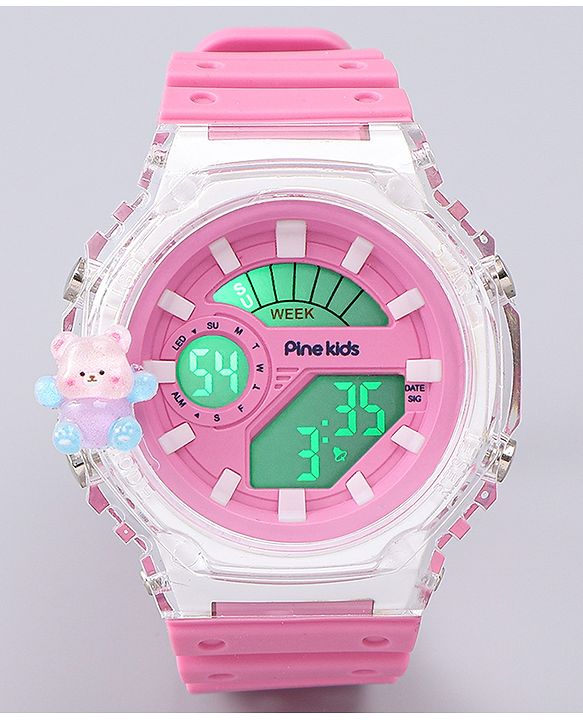 Pine Kids Free Size Digital Watch - Pink
