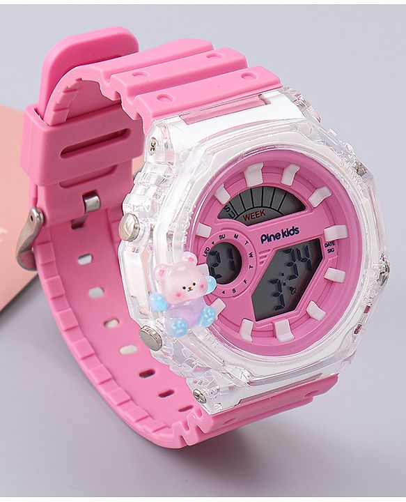 Pine Kids Free Size Digital Watch - Pink