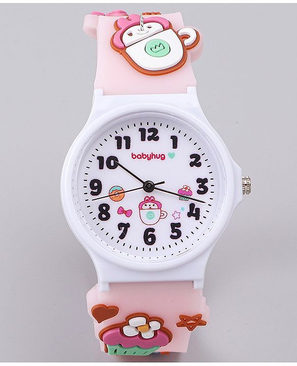 Babyhug  Free Size Analog Watch - Pink & White