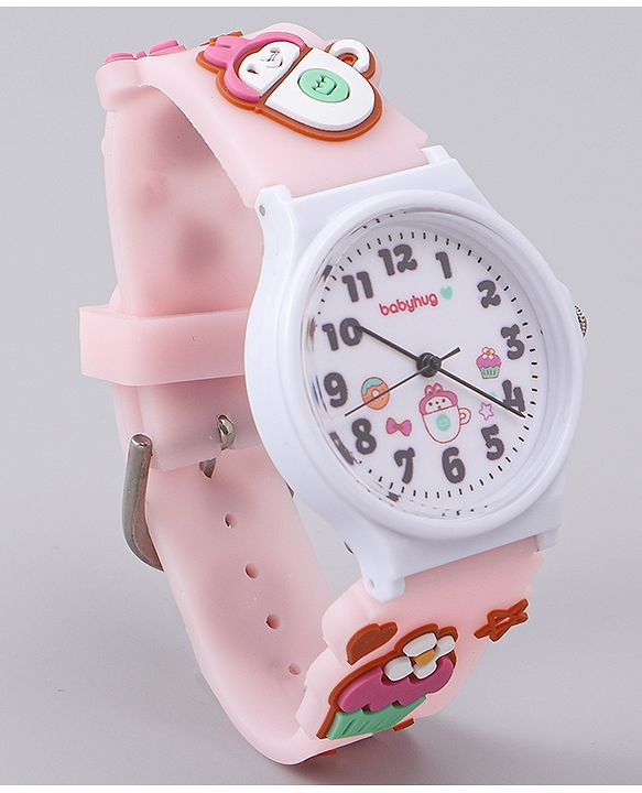 Babyhug  Free Size Analog Watch - Pink & White