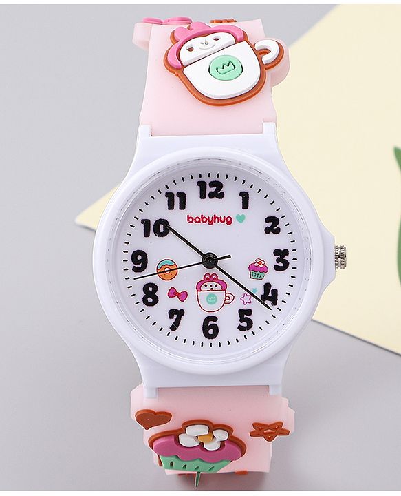 Babyhug  Free Size Analog Watch - Pink & White