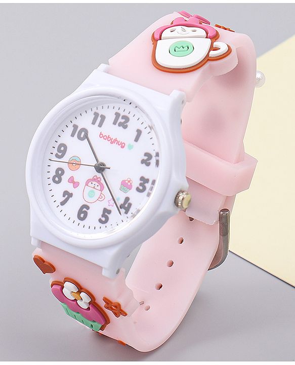Babyhug  Free Size Analog Watch - Pink & White