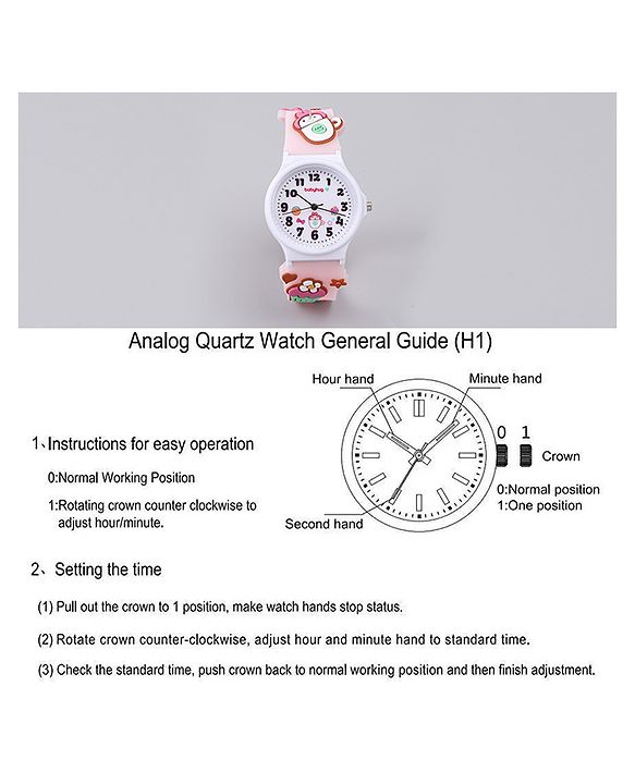 Babyhug  Free Size Analog Watch - Pink & White