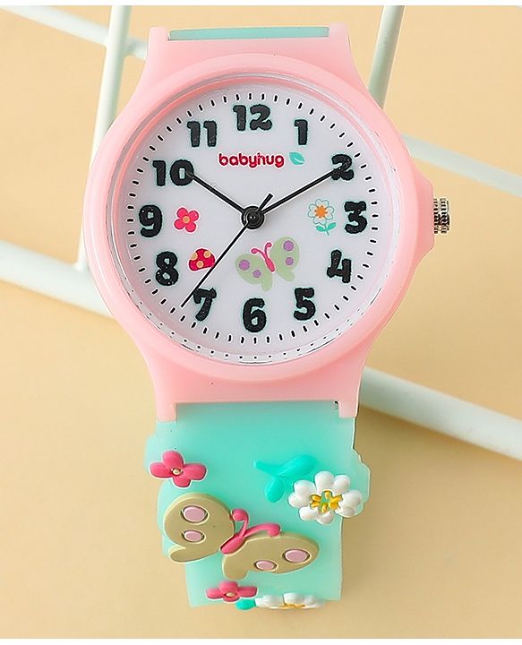 Babyhug  Free Size Analog Watch - Pink & White