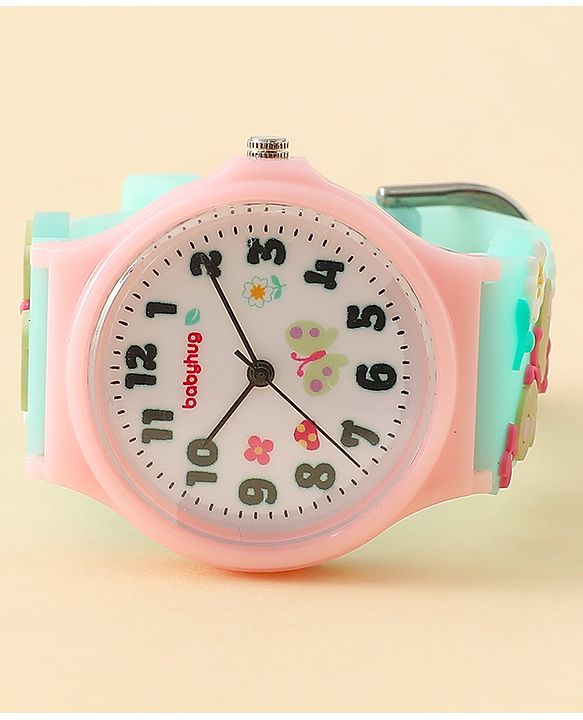 Babyhug  Free Size Analog Watch - Pink & White